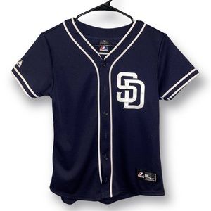 Majestic Womens San Diego Padres jersey in blue size small